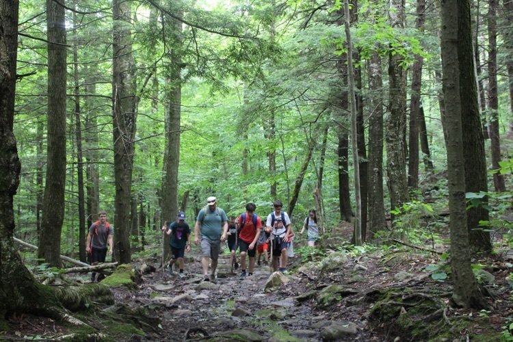 hiking up