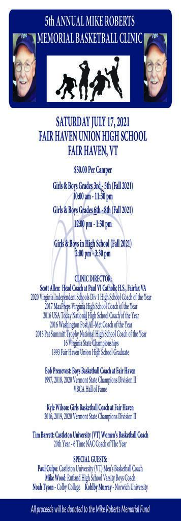 5th Annual Mike Roberts Memorial Basketball Clinic