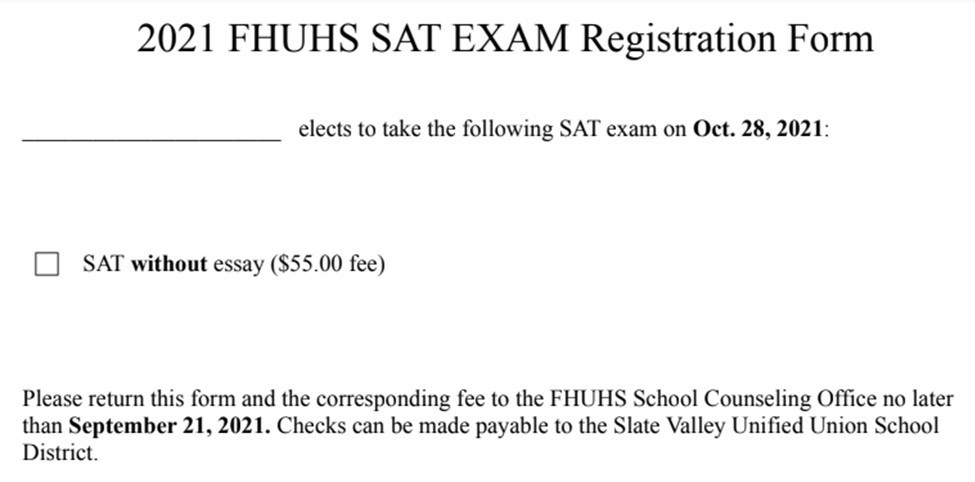 SAT Exam Waiver