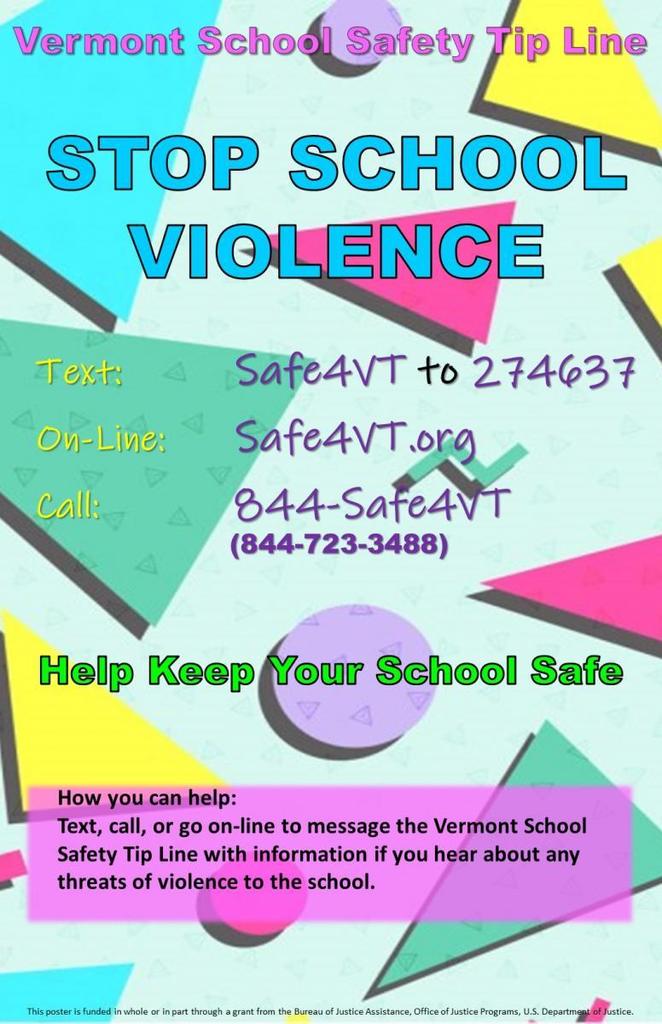 Vermont School Safety Tip Line