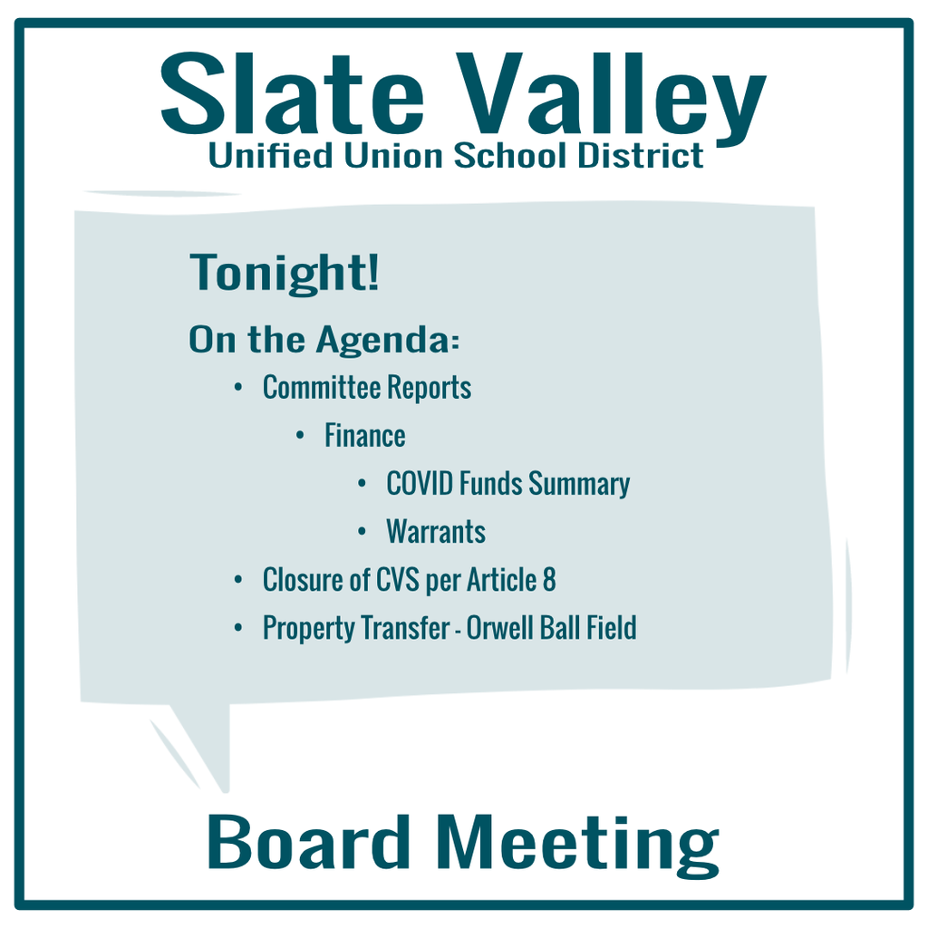 Slate Valley Board Meeting - Graphic
