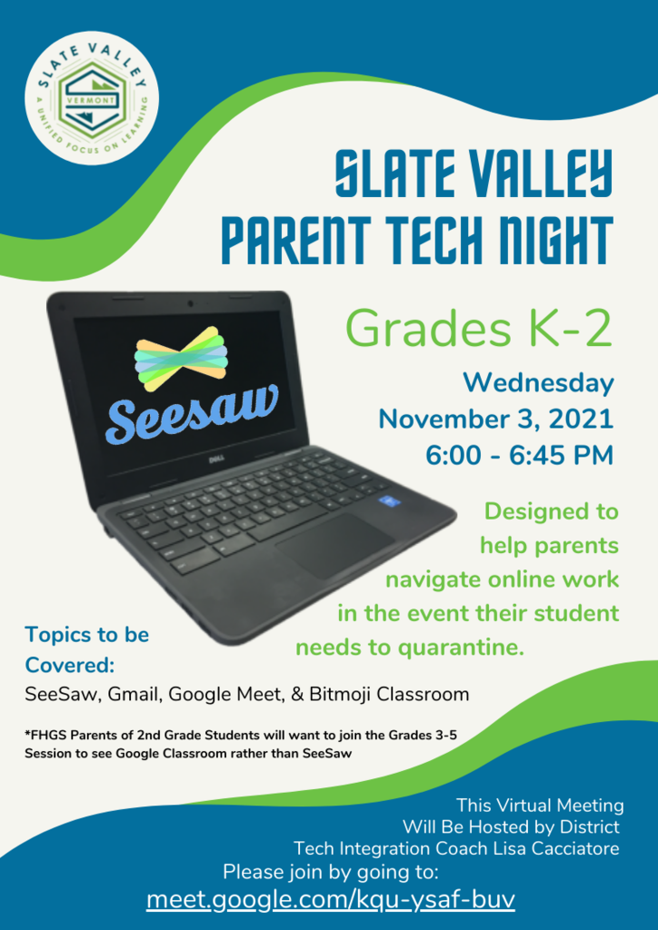 Slate Valley Parent Tech Night
