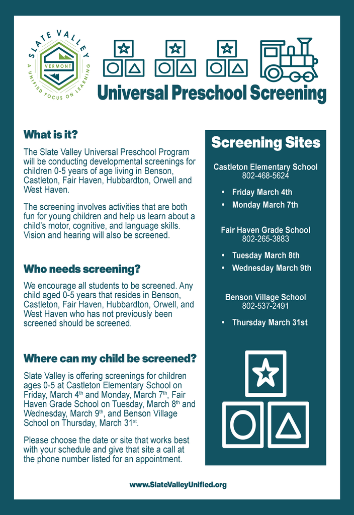 Universal Preschool Screening
