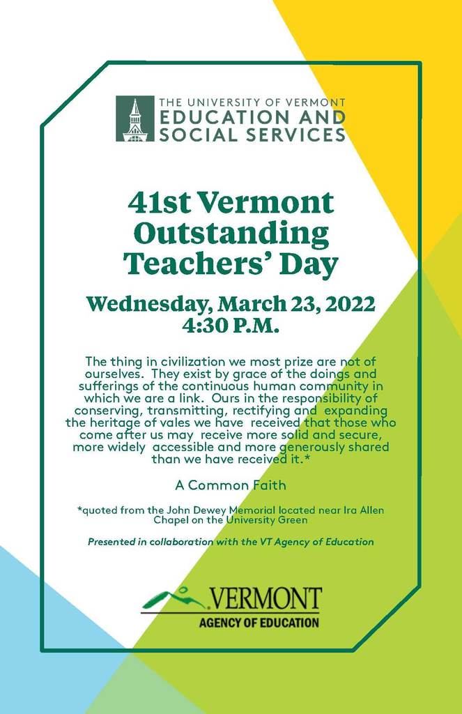 UVM Outstanding Teachers Day