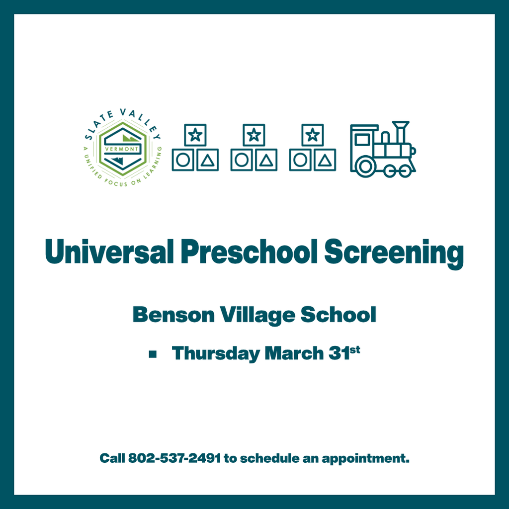 Universal Preschool Screening - Benson
