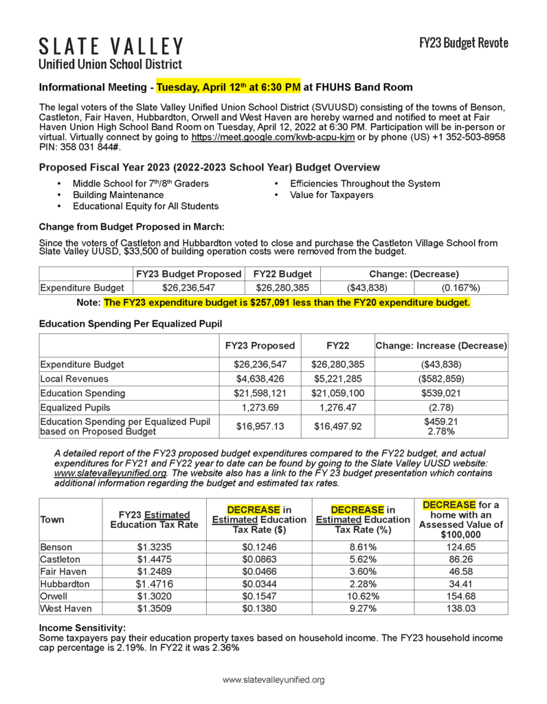 Budget Mailer