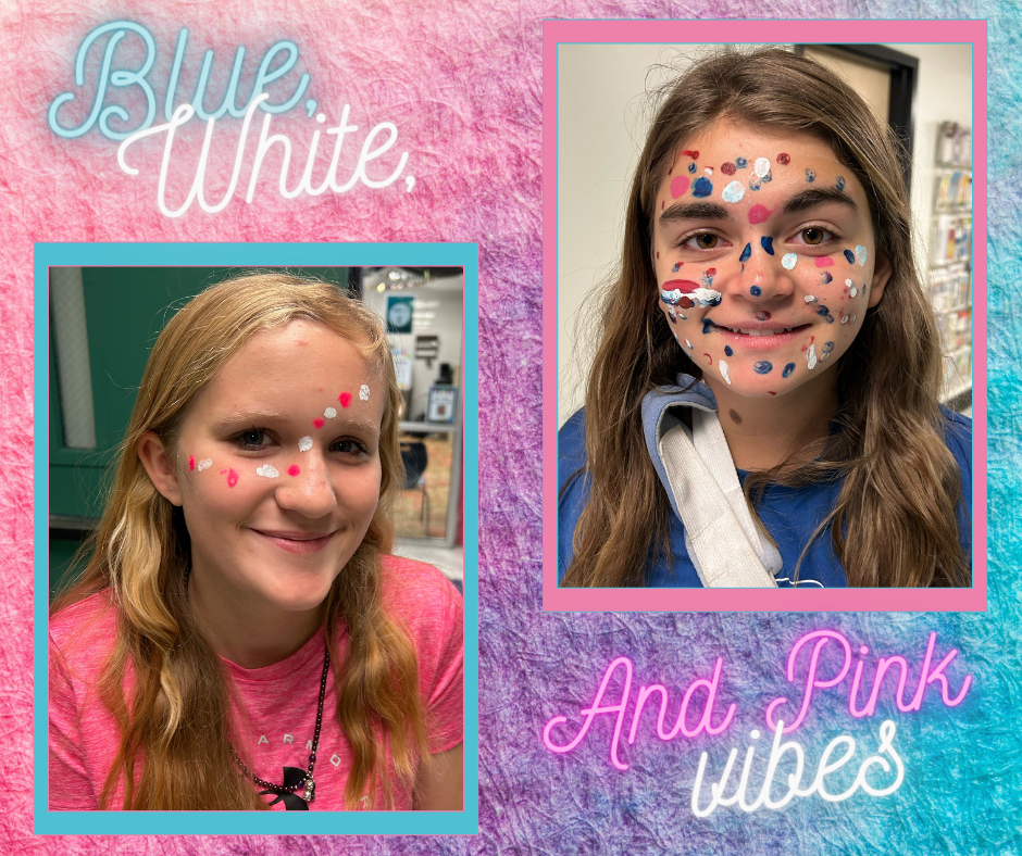 blue white and pink