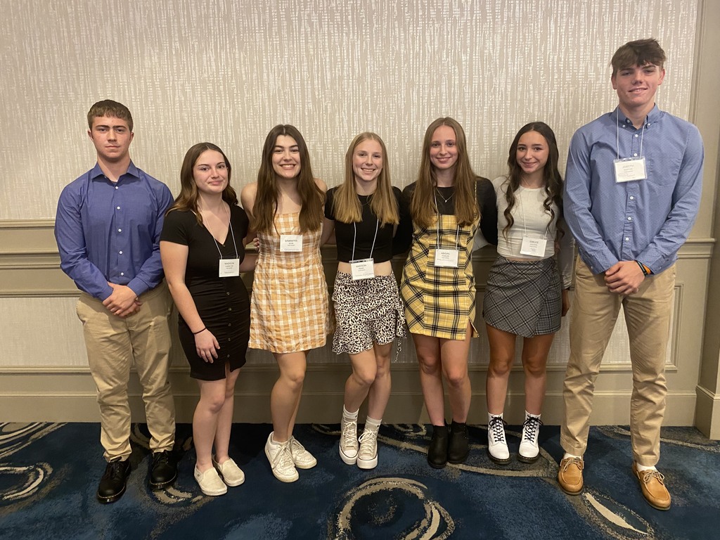 A Slater shout-out to the seven student athletes who are proudly representing themselves, their teams and our school, at the VT State Athletic Directors Association - Athletic Leadership Conference in Burlington, VT. The conference started yesterday, and continues today. While in attendance, our students will be immersed in workshops and activities about leadership. Pictured from left to right: Gabe B., Maddy C., Samantha S., Maddy P., Abi F., Emilee H. and Joe B.