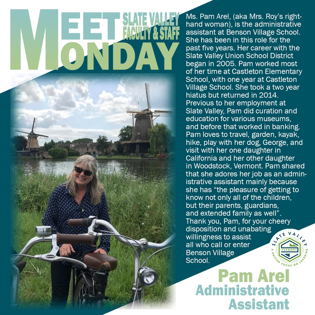 Meet "Benson Village School's Administrative Assistant, Pam Arel" Monday