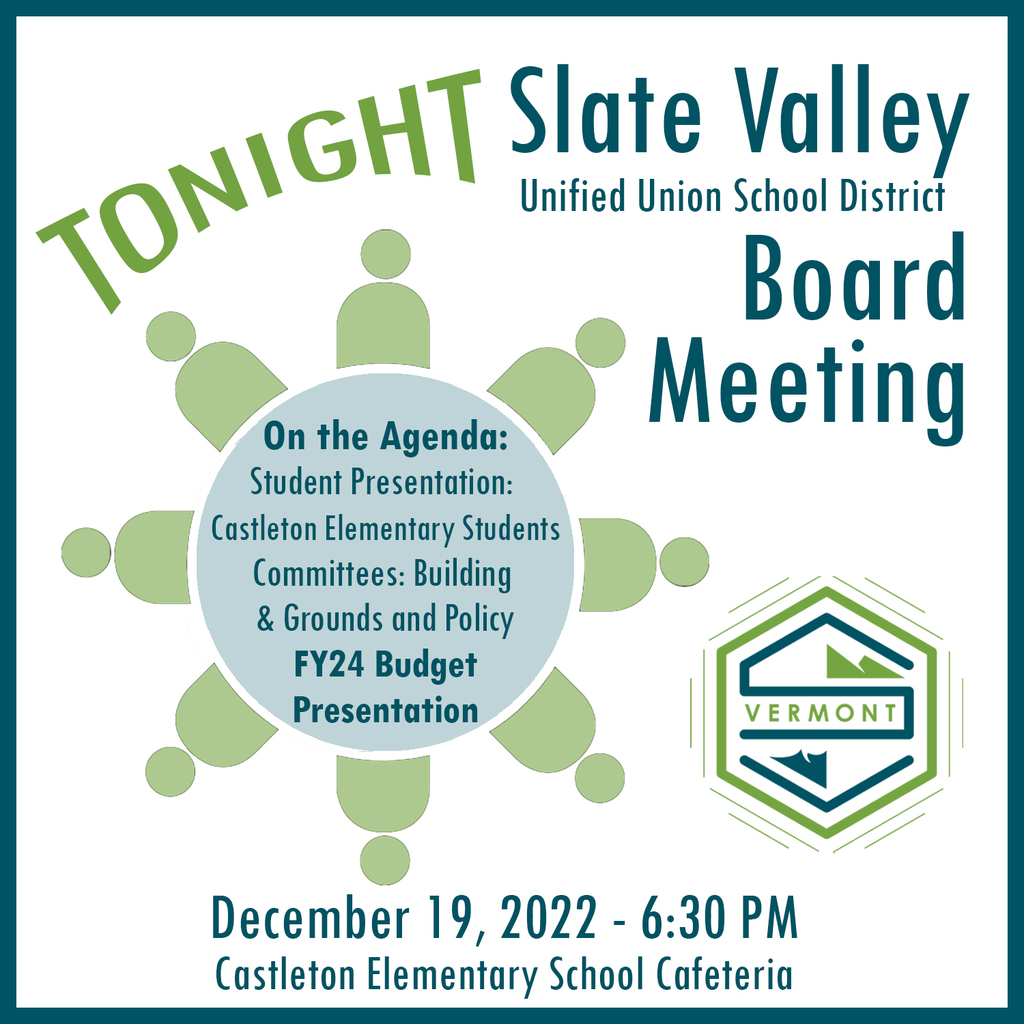 Board Meeting December 19, 2022 at 6:30 CES