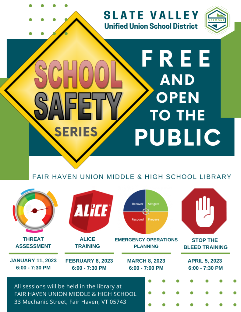 School Safety Series at FHUMHS Flyer