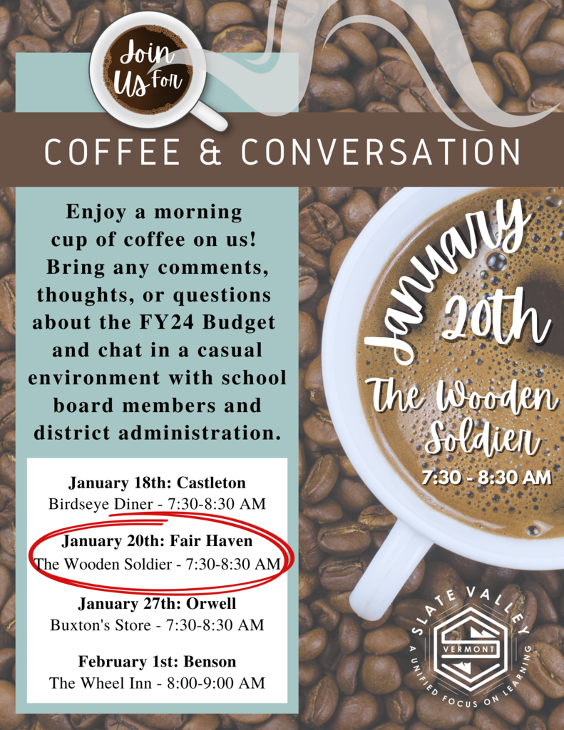 Coffee and Conversation, Wooden Soldier, Fair Haven