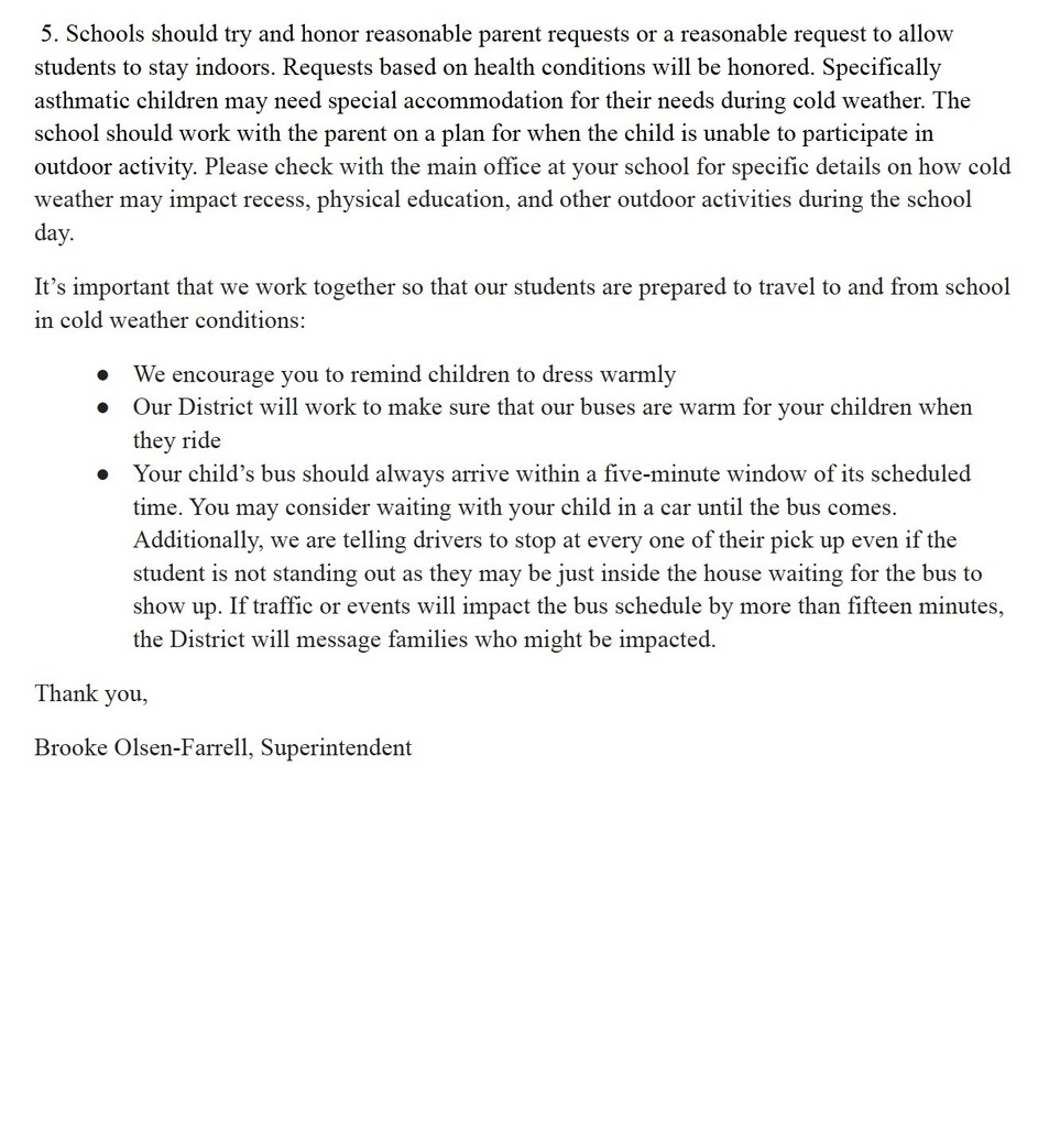 Cold Weather Statement 2